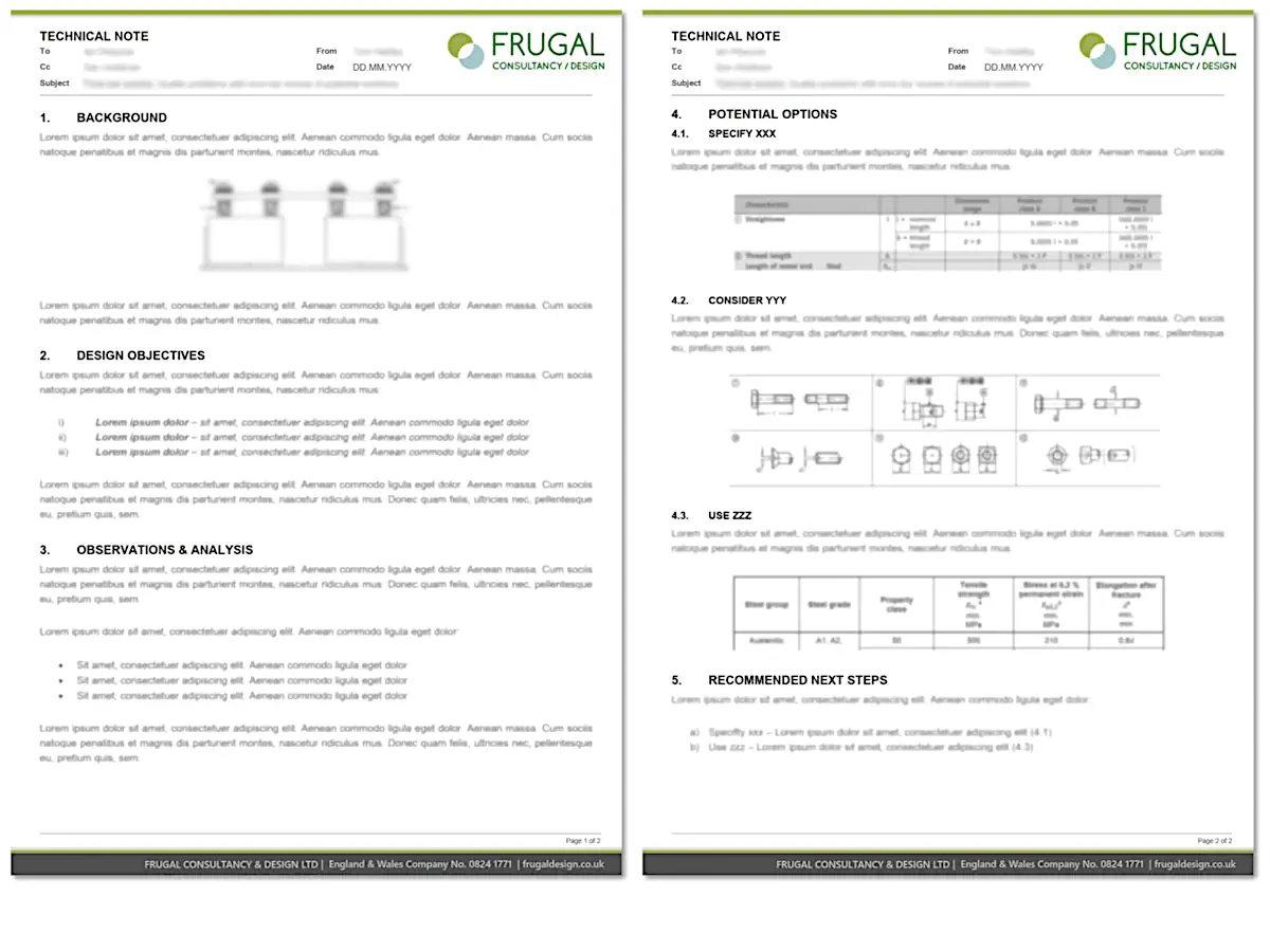 Revised production drawing for the re-specified bespoke fixing component