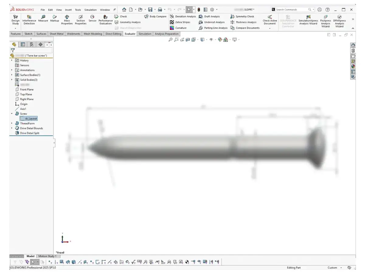 Revised production drawing for the re-specified bespoke fixing component