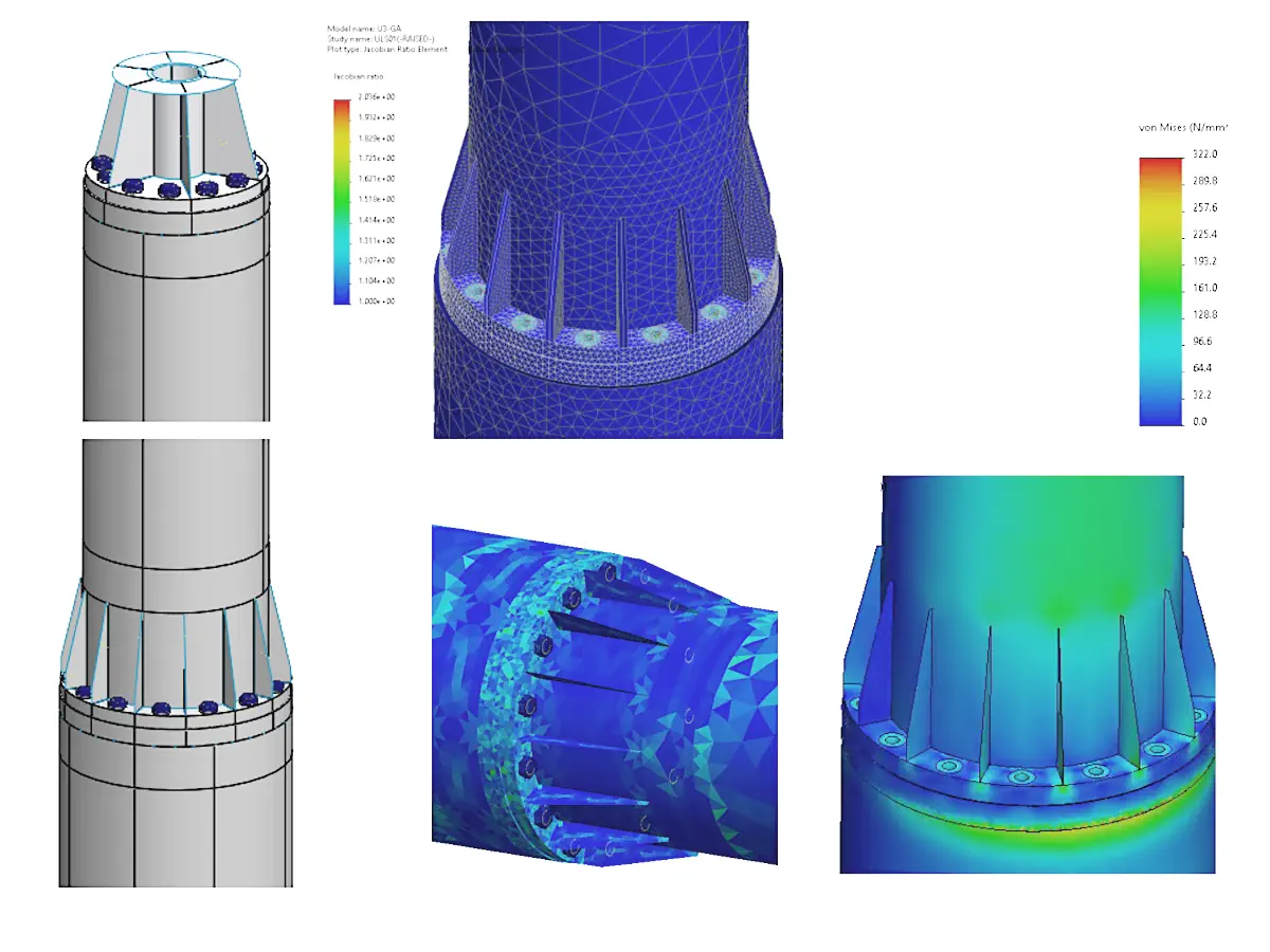 Example FEA stress plot from the structural report