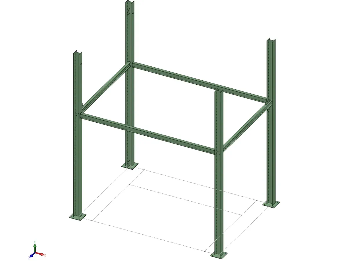 The 3D manufacturing-detail model of the hopper